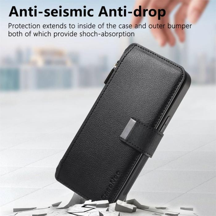 CASENEO - CASENEO MW-02 Fodral för Nothing Phone (3a) - Äkta läder - Svart