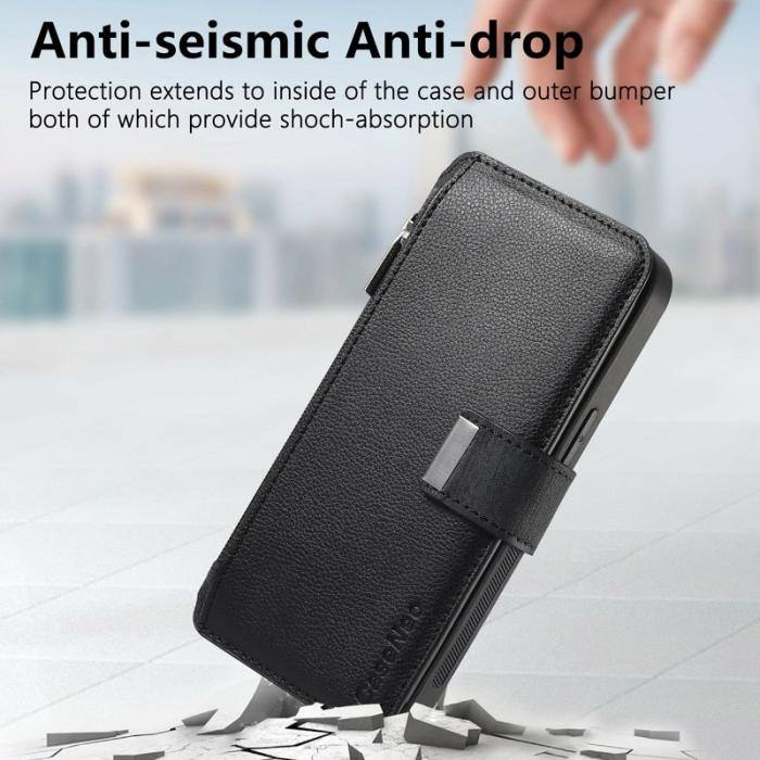 CASENEO - CASENEO MW-02 Fodral för Samsung Galaxy A16 5G - Äkta läder - Svart