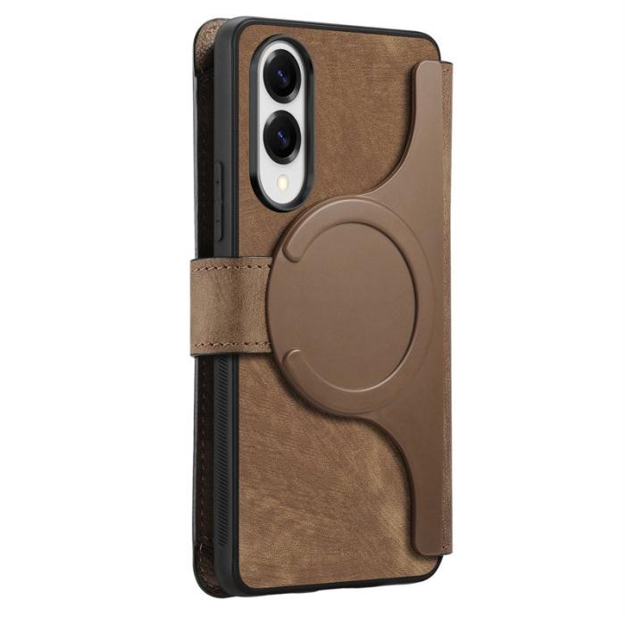 CASENEO - CASENEO MW-02 Fodral för Samsung Galaxy S25 Edge - Äkta läder - Brun