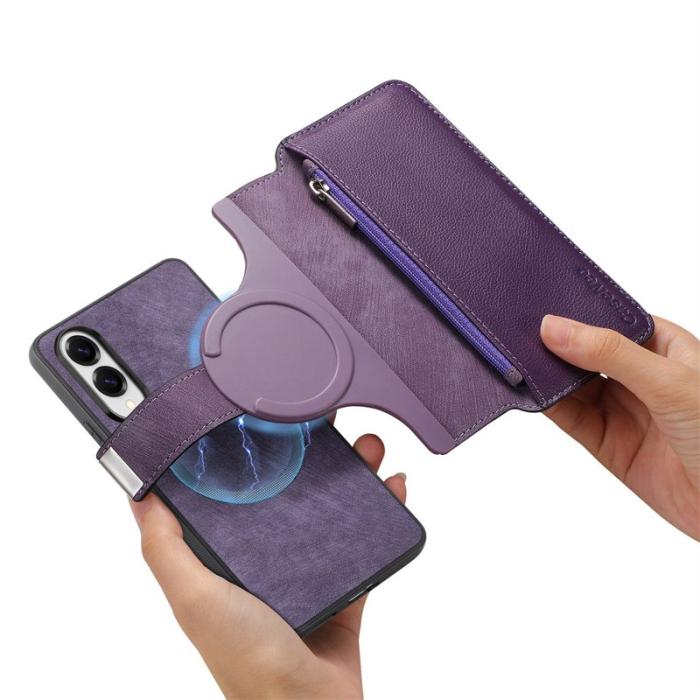 CASENEO - CASENEO MW-02 Fodral för Samsung Galaxy S25 Edge - Äkta läder - Lila