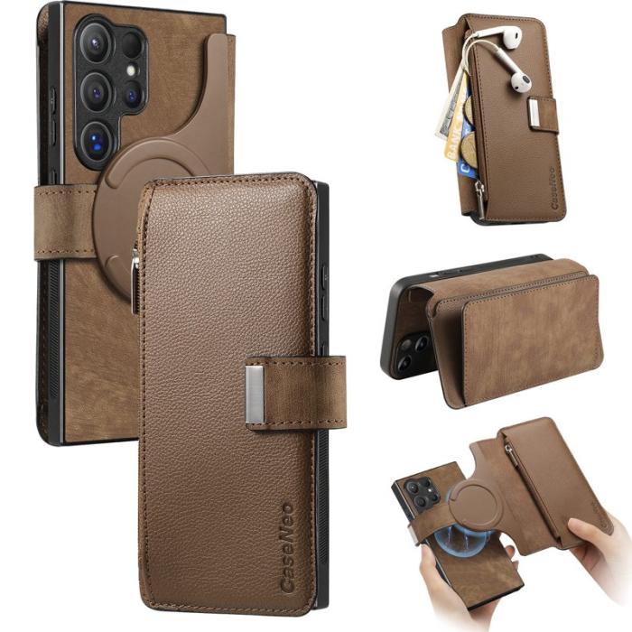 CASENEO - CASENEO MW-02 Fodral för Samsung Galaxy S25 Ultra - Äkta läder - Brun