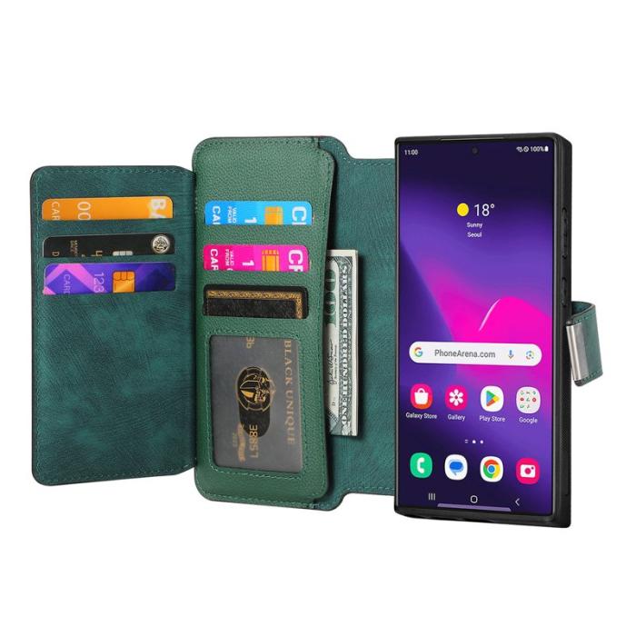 CASENEO - CASENEO MW-02 Fodral för Samsung Galaxy S25 Ultra - Äkta läder - Grön