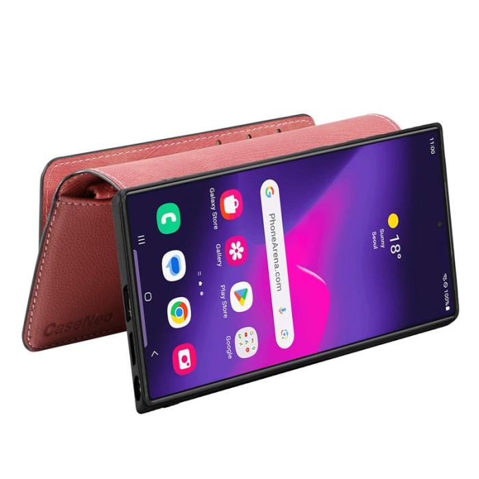 CASENEO - CASENEO MW-02 Fodral för Samsung Galaxy S25 Ultra - Äkta läder - Rosa