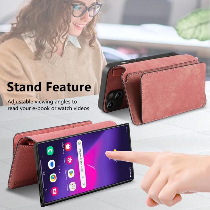 CASENEO - CASENEO MW-02 Fodral för Samsung Galaxy S25 Ultra - Äkta läder - Rosa