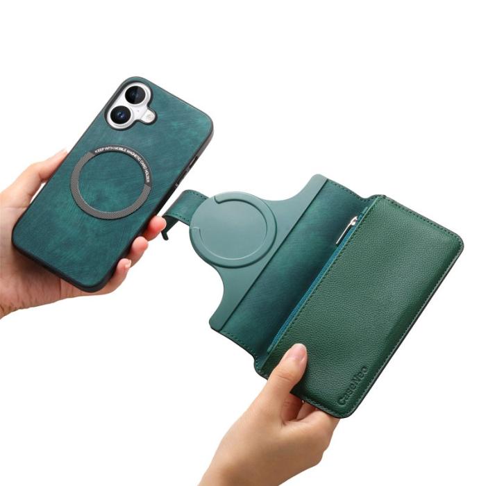 CASENEO - CASENEO MW-02 iPhone 16 Plus Fodral Äkta läder - Grön