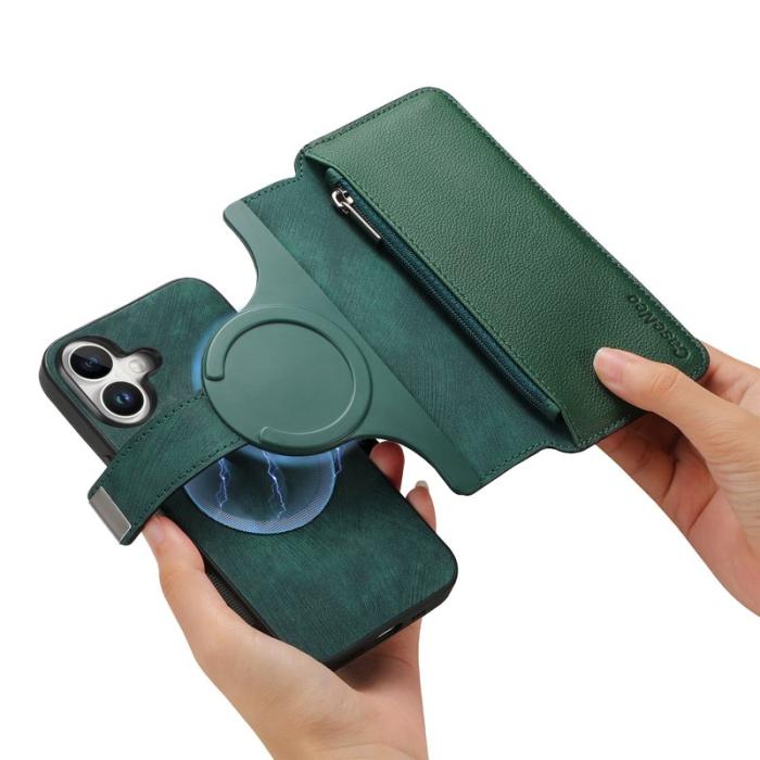 CASENEO - CASENEO MW-02 iPhone 16 Plus Fodral Äkta läder - Grön