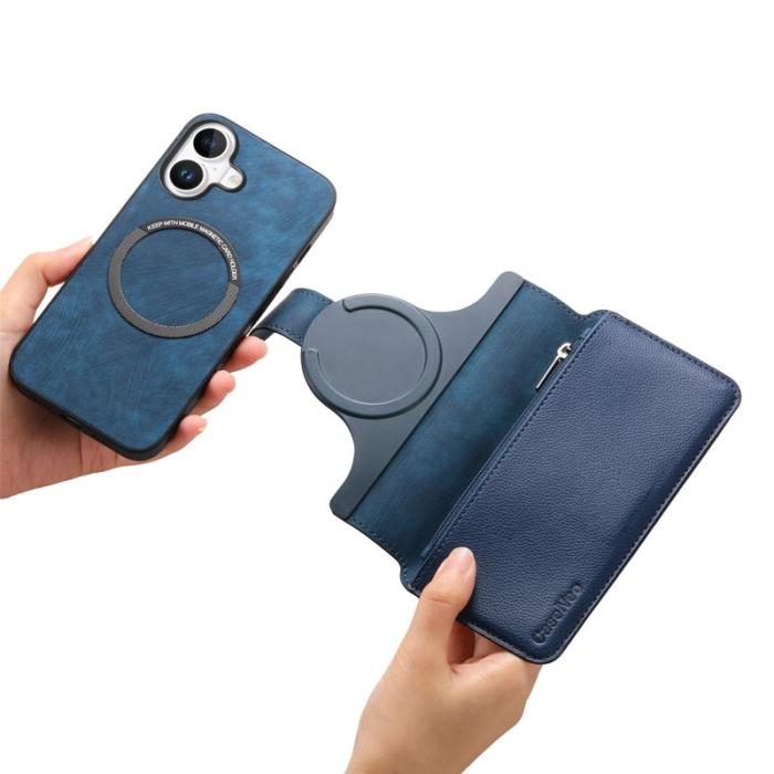 CASENEO - CASENEO MW-02 iPhone 16 Plus Fodral Äkta läder - Mörkblå