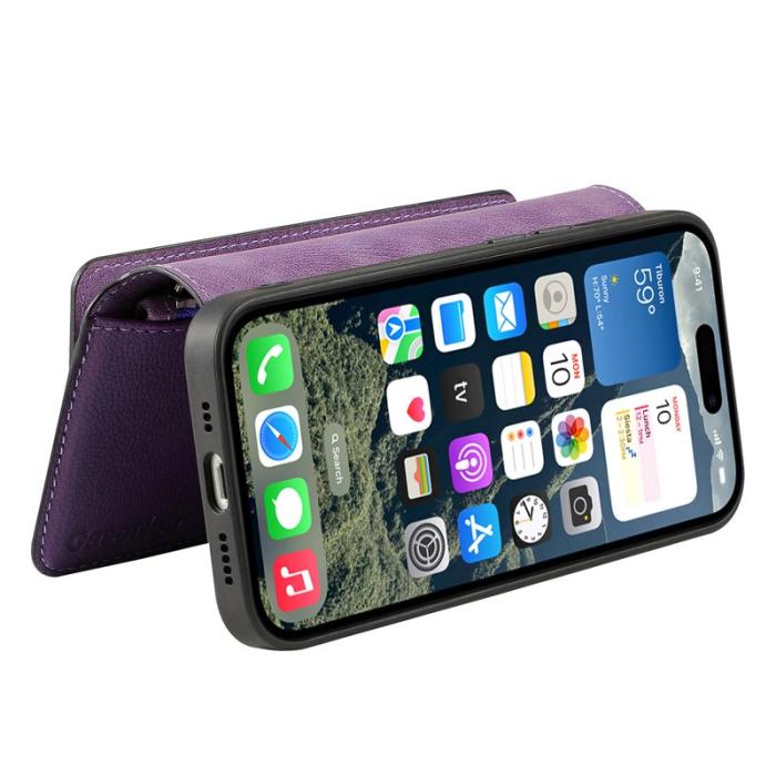 CASENEO - CASENEO MW-02 iPhone 16 Pro Fodral Äkta läder - Lila