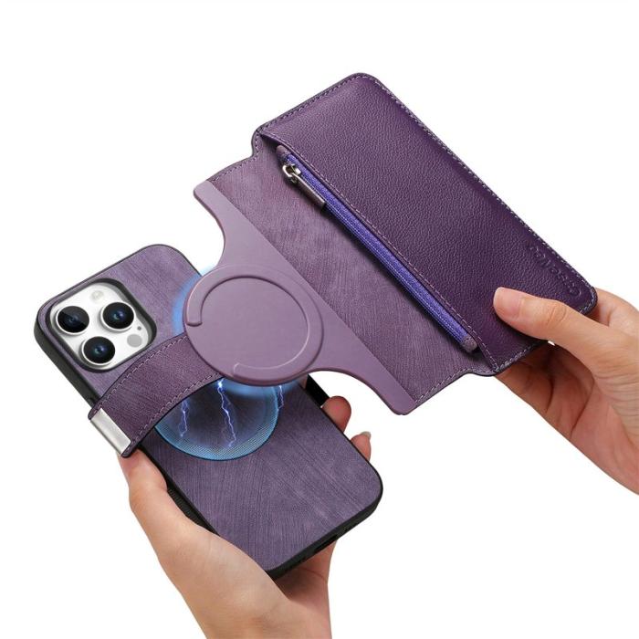 CASENEO - CASENEO MW-02 iPhone 16 Pro Fodral Äkta läder - Lila