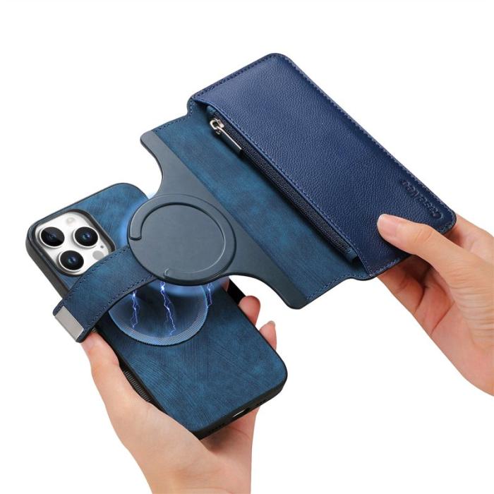 CASENEO - CASENEO MW-02 iPhone 16 Pro Fodral Äkta läder - Mörkblå