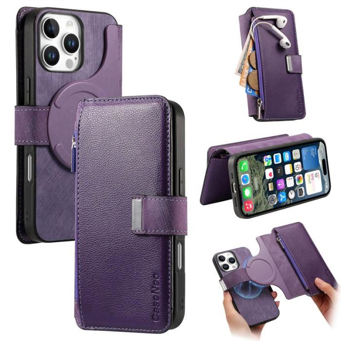 CASENEO - CASENEO MW-02 iPhone 16 Pro Max Fodral Äkta läder - Lila
