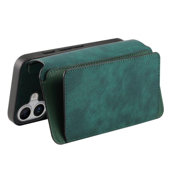 CASENEO - CASENEO MW-02 iPhone 17 Plånboksfodral Konstläder - Grön