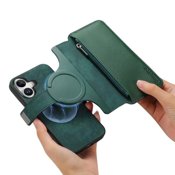 CASENEO - CASENEO MW-02 iPhone 17 Plånboksfodral Konstläder - Grön