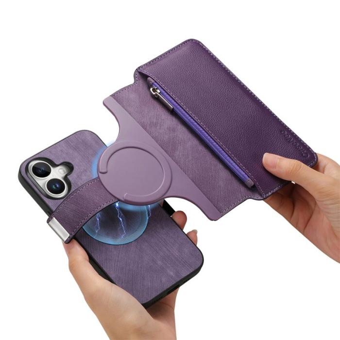 CASENEO - CASENEO MW-02 iPhone 17 Fodral Detachable Magnetiskt Läder - Lila