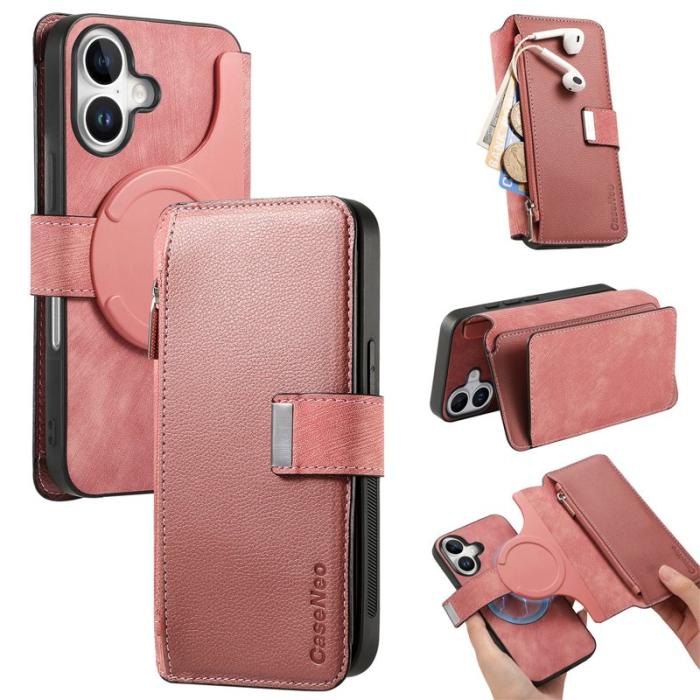 CASENEO - CASENEO MW-02 iPhone 17 Plånboksfodral Detachable Konstläder - Rosa