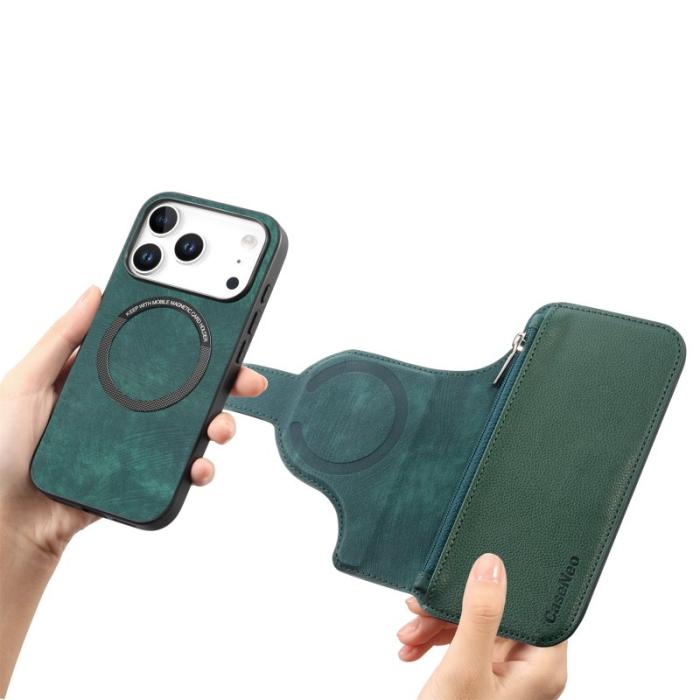 CASENEO - CASENEO MW-02 iPhone 17 Pro Plånboksfodral Konstläder - Grön
