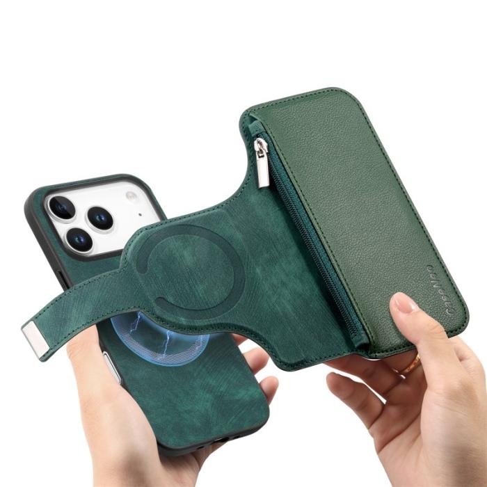 CASENEO - CASENEO MW-02 iPhone 17 Pro Plånboksfodral Konstläder - Grön