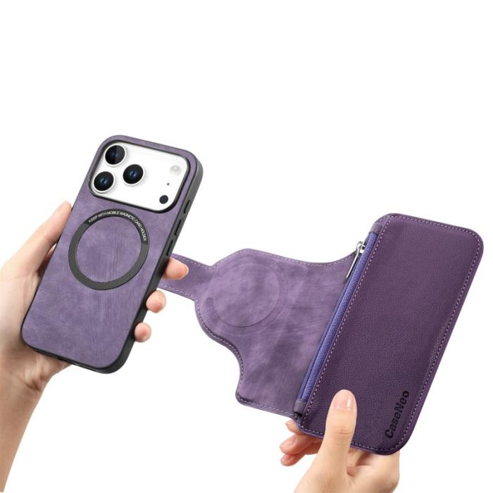 CASENEO - CASENEO MW-02 iPhone 17 Pro Plånboksfodral Konstläder - Lila