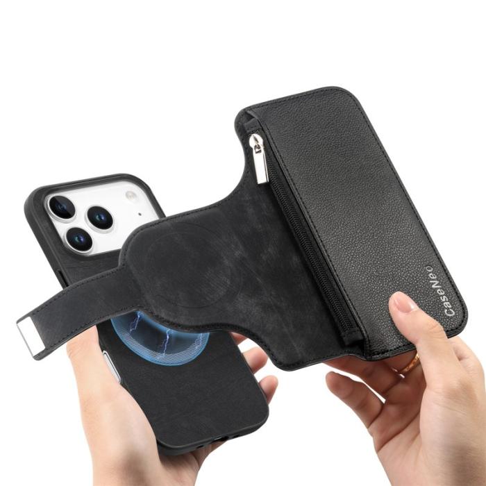 CASENEO - CASENEO MW-02 iPhone 17 Pro Plånboksfodral Konstläder - Svart