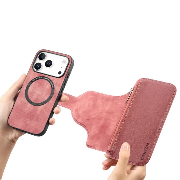 CASENEO - CASENEO MW-02 iPhone 17 Pro Max Plånboksfodral Konstläder - Rosa