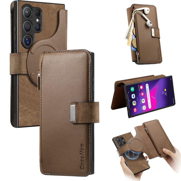 CASENEO - CASENEO MW-02 Samsung Galaxy S24 Ultra Fodral - Brun PU Läder