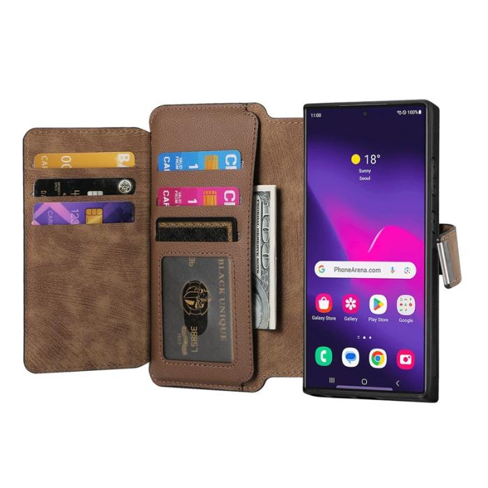 CASENEO - CASENEO MW-02 Samsung Galaxy S24 Ultra Fodral - Brun PU Läder