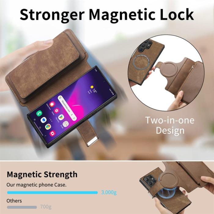 CASENEO - CASENEO MW-02 Samsung Galaxy S24 Ultra Fodral - Brun PU Läder