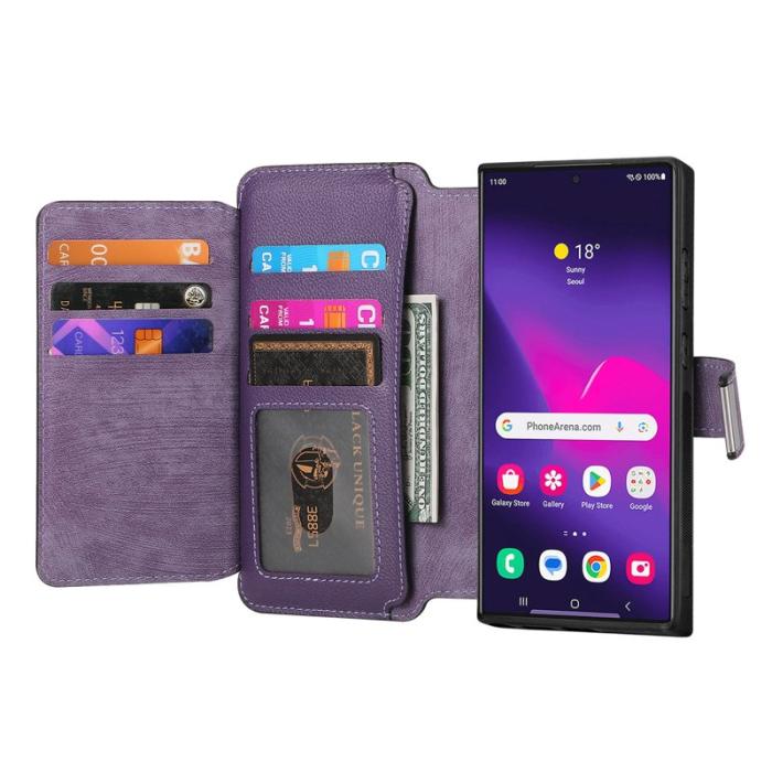 CASENEO - CASENEO MW-02 Samsung Galaxy S24 Ultra Fodral - Lila PU Läder