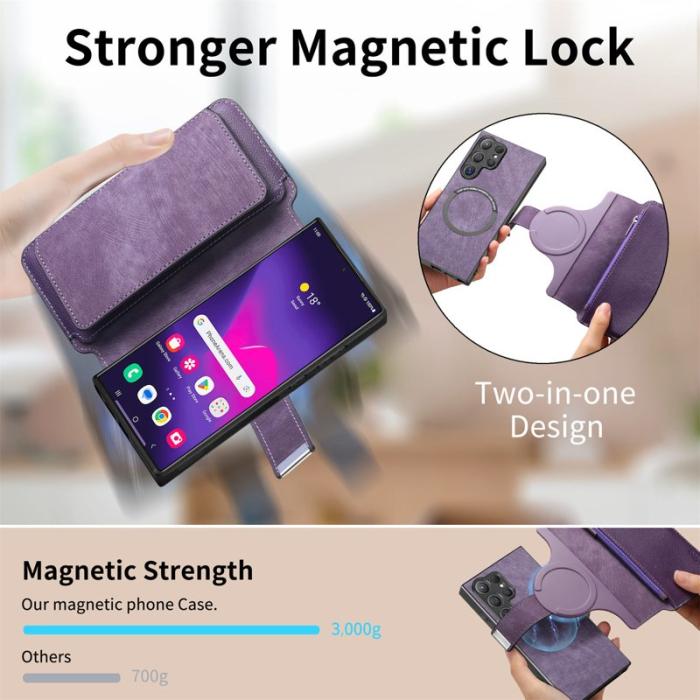 CASENEO - CASENEO MW-02 Samsung Galaxy S24 Ultra Fodral - Lila PU Läder