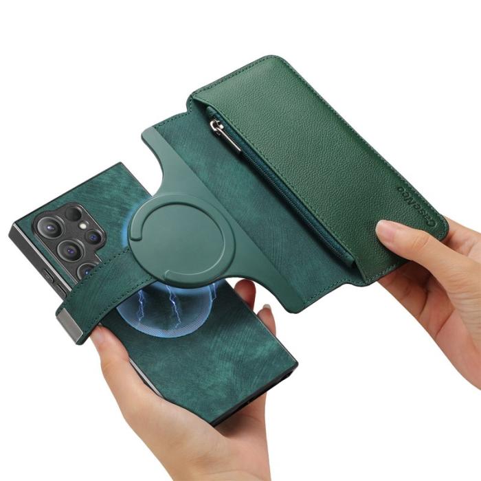 CASENEO - CASENEO MW-02 Samsung Galaxy S24 Ultra Fodral PU Läder - Grön