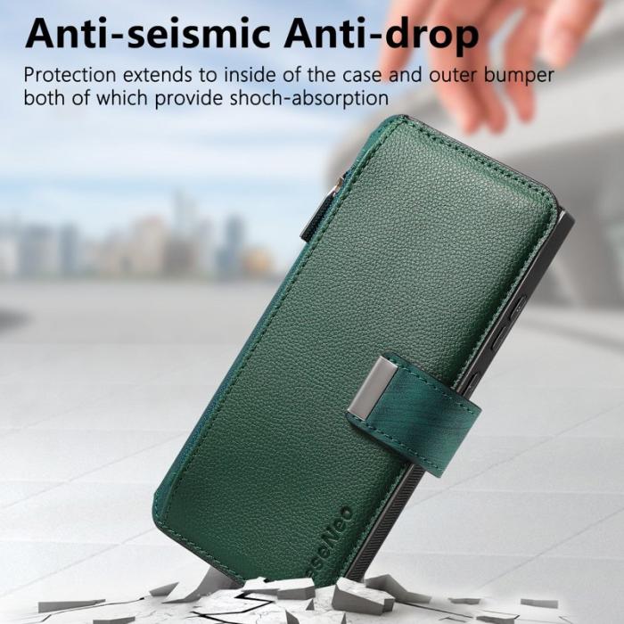 CASENEO - CASENEO MW-02 Samsung Galaxy S24 Ultra Fodral PU Läder - Grön