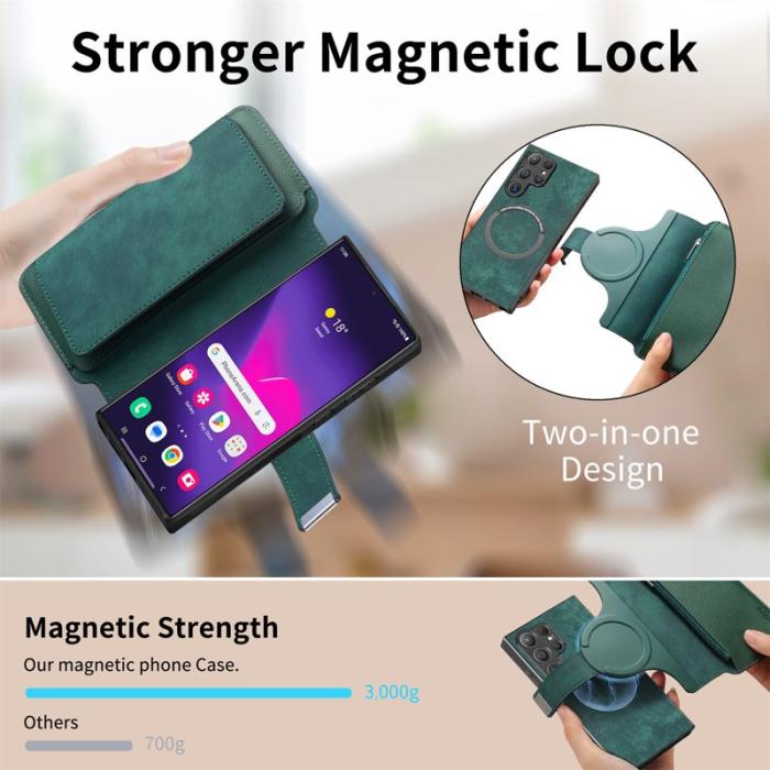 CASENEO - CASENEO MW-02 Samsung Galaxy S24 Ultra Fodral PU Läder - Grön