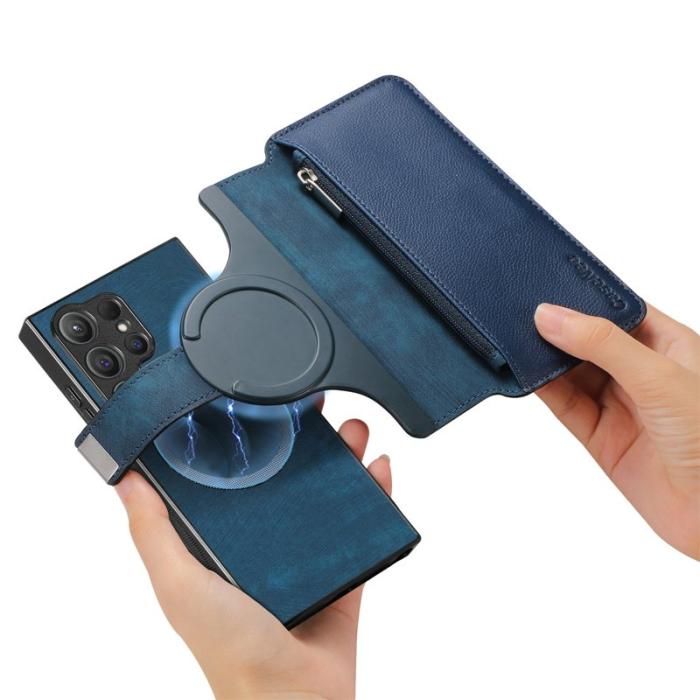 CASENEO - CASENEO MW-02 Samsung Galaxy S24 Ultra Fodral PU Läder - Mörkblå