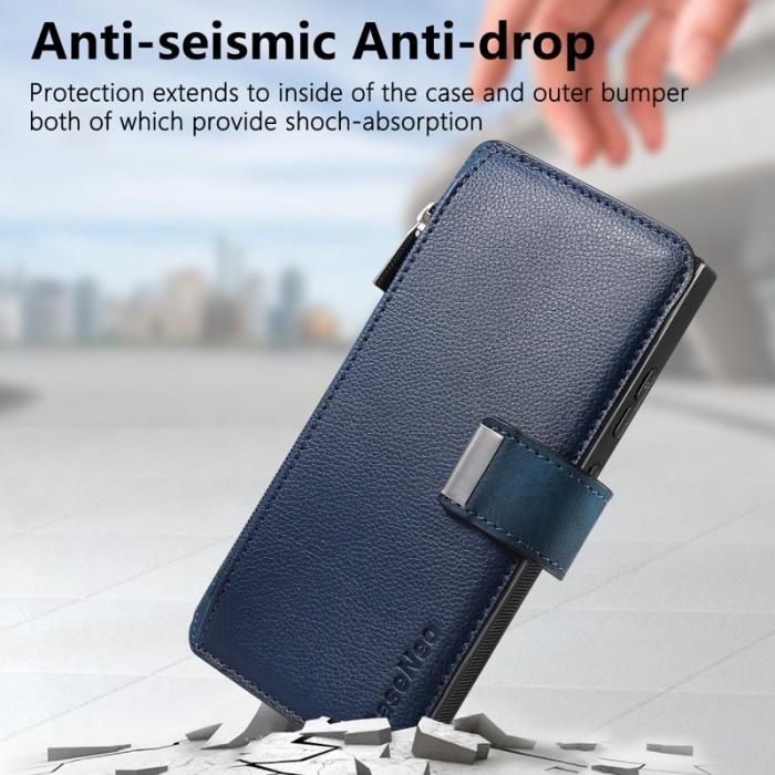 CASENEO - CASENEO MW-02 Samsung Galaxy S24 Ultra Fodral PU Läder - Mörkblå