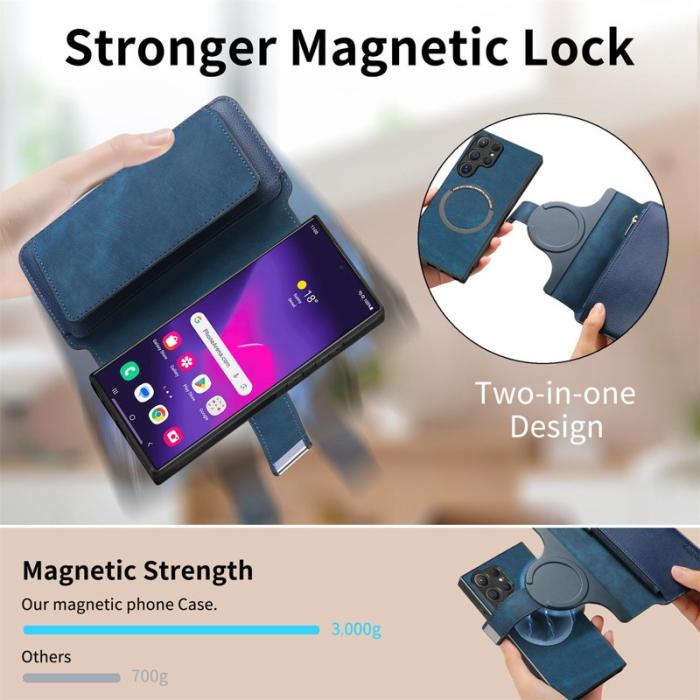 CASENEO - CASENEO MW-02 Samsung Galaxy S24 Ultra Fodral PU Läder - Mörkblå