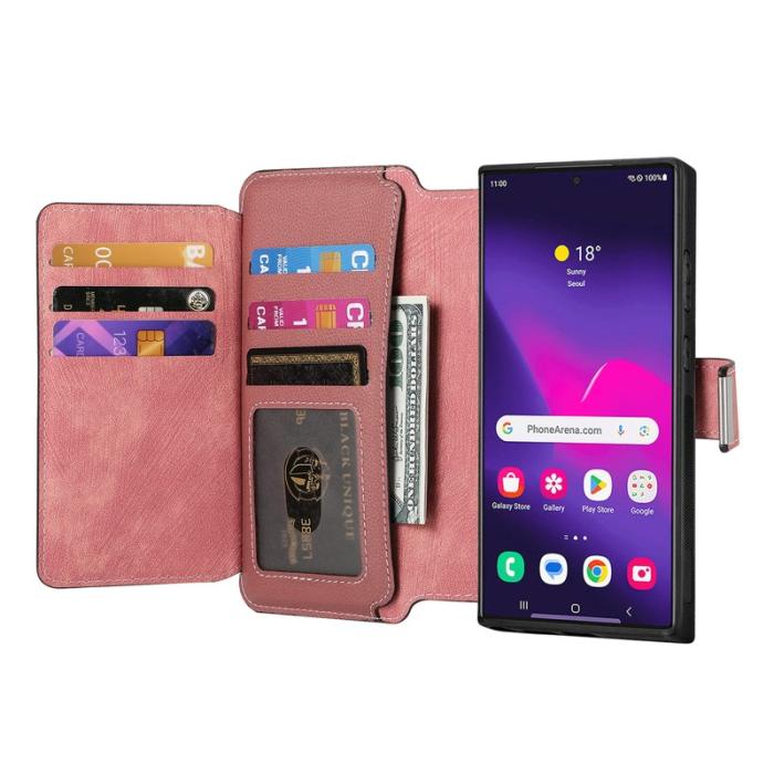 CASENEO - CASENEO MW-02 Samsung Galaxy S24 Ultra Fodral - PU Läder - Rosa