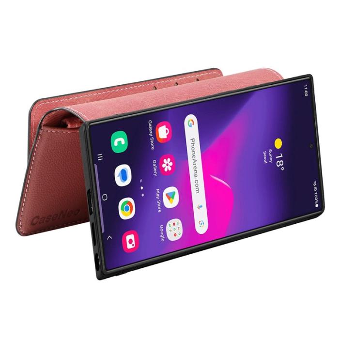 CASENEO - CASENEO MW-02 Samsung Galaxy S24 Ultra Fodral - PU Läder - Rosa