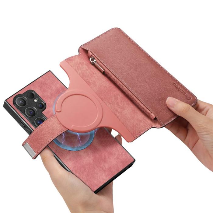 CASENEO - CASENEO MW-02 Samsung Galaxy S24 Ultra Fodral - PU Läder - Rosa