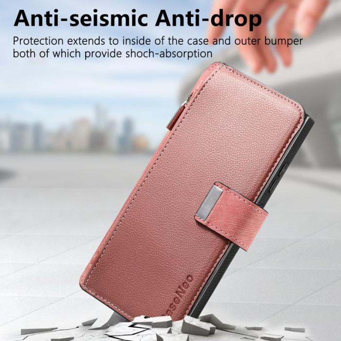 CASENEO - CASENEO MW-02 Samsung Galaxy S24 Ultra Fodral - PU Läder - Rosa