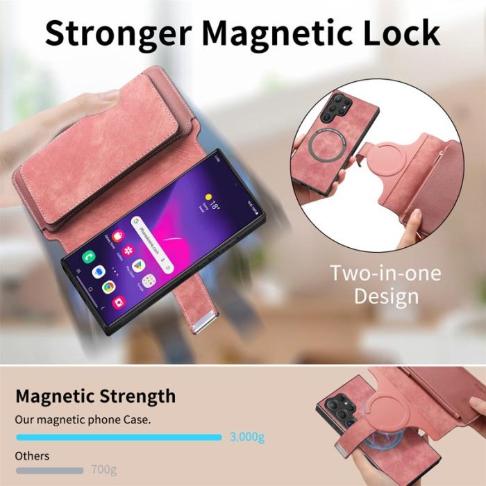 CASENEO - CASENEO MW-02 Samsung Galaxy S24 Ultra Fodral - PU Läder - Rosa