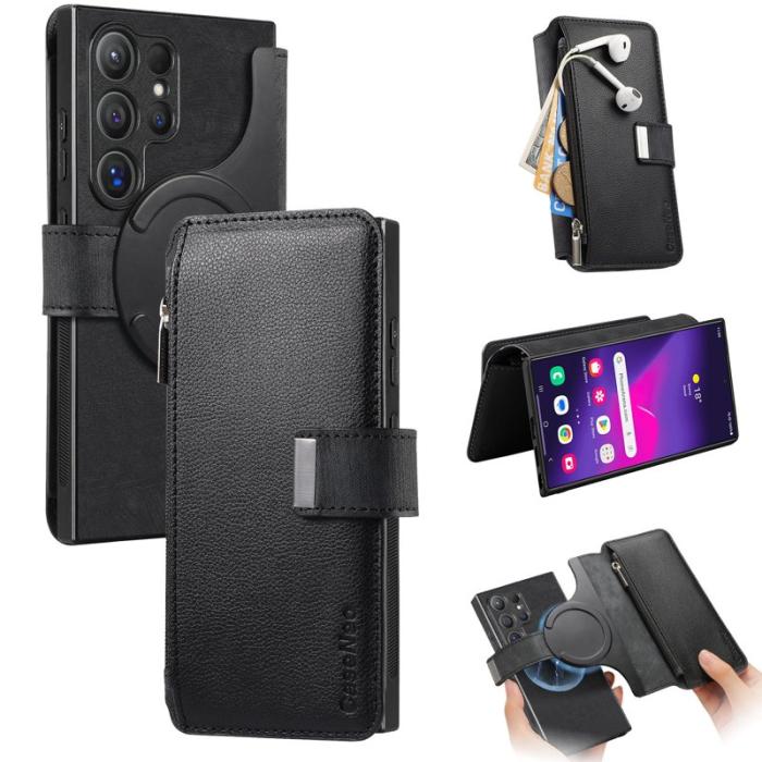 CASENEO - CASENEO MW-02 Samsung Galaxy S24 Ultra Fodral PU Läder - Svart