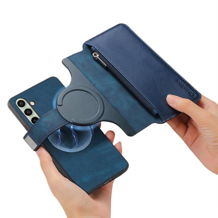 CASENEO - CASENEO MW-02 Samsung Galaxy S25+ Skal Äkta läder - Mörkblå