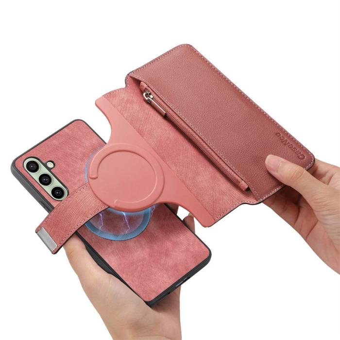 CASENEO - CASENEO MW-02 Skal för Samsung Galaxy S25+ Äkta läder - Rosa