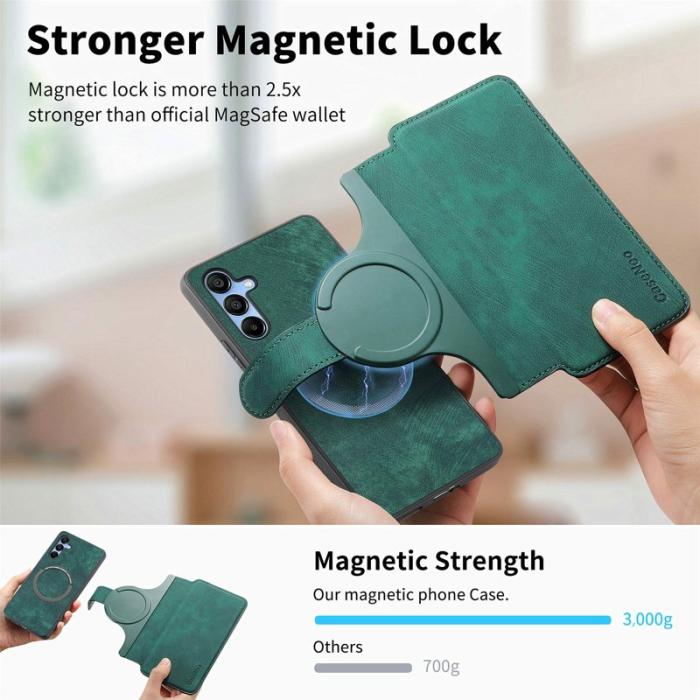 CASENEO - CASENEO MW-03 för Xiaomi 14T Fodral - Äkta läder - Grön