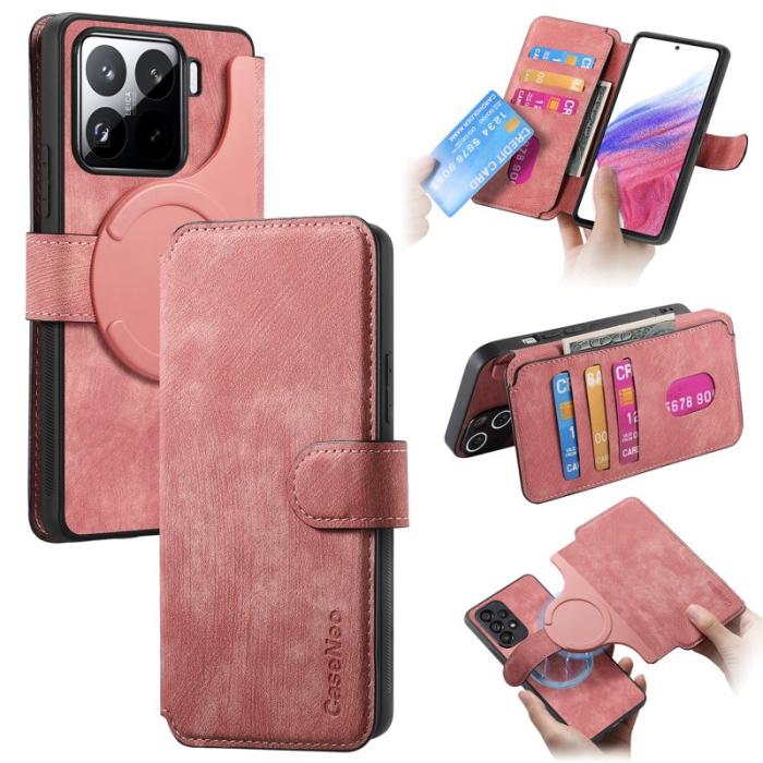 CASENEO - CASENEO MW-03 för Xiaomi 15 Fodral - Äkta läder - Pink