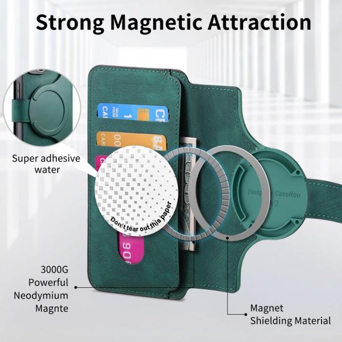 CASENEO - CASENEO MW-03 för Xiaomi 15 Fodral - Äkta läder + TPU - Grön