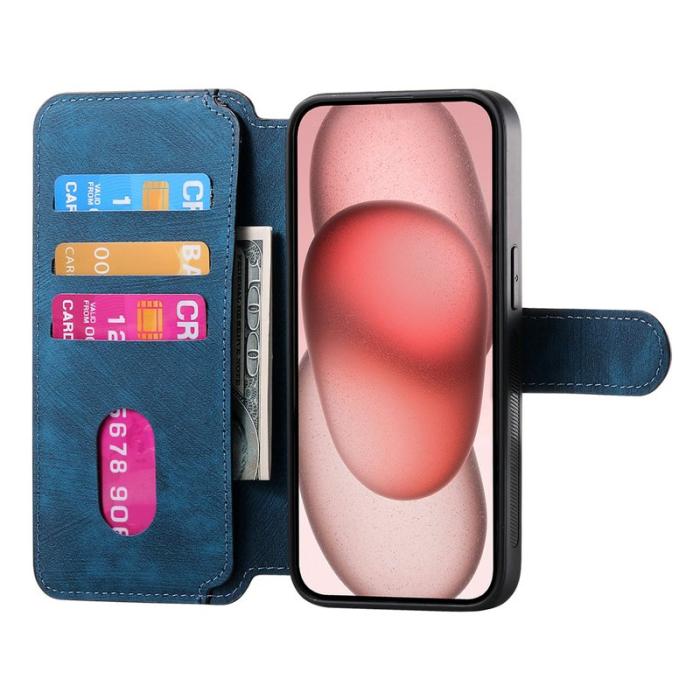 CASENEO - CASENEO MW-03 iPhone 13 Fodral med Avtagbar Plånbok Läder - Mörkblå