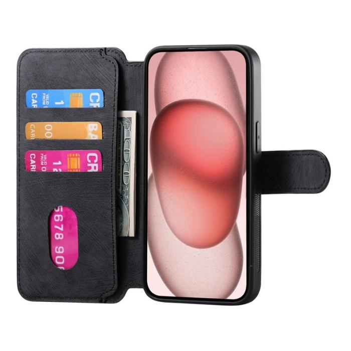 CASENEO - CASENEO MW-03 iPhone 14 Fodral med Avtagbar Plånbok Läder - Svart