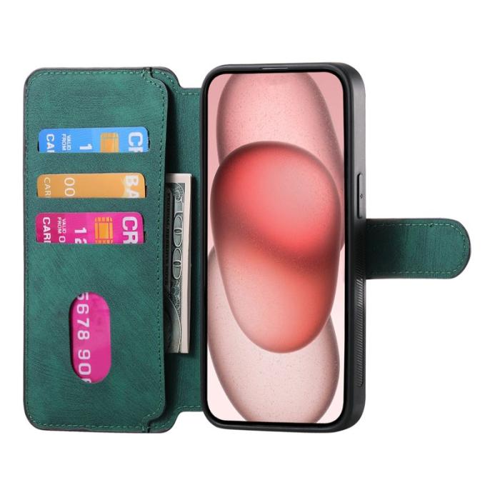 CASENEO - CASENEO MW-03 iPhone 14 Fodral med Avtagbart Plånbok - Grön
