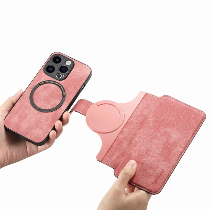 CASENEO - CASENEO MW-03 iPhone 14 Pro Fodral - Äkta läder - Rosa